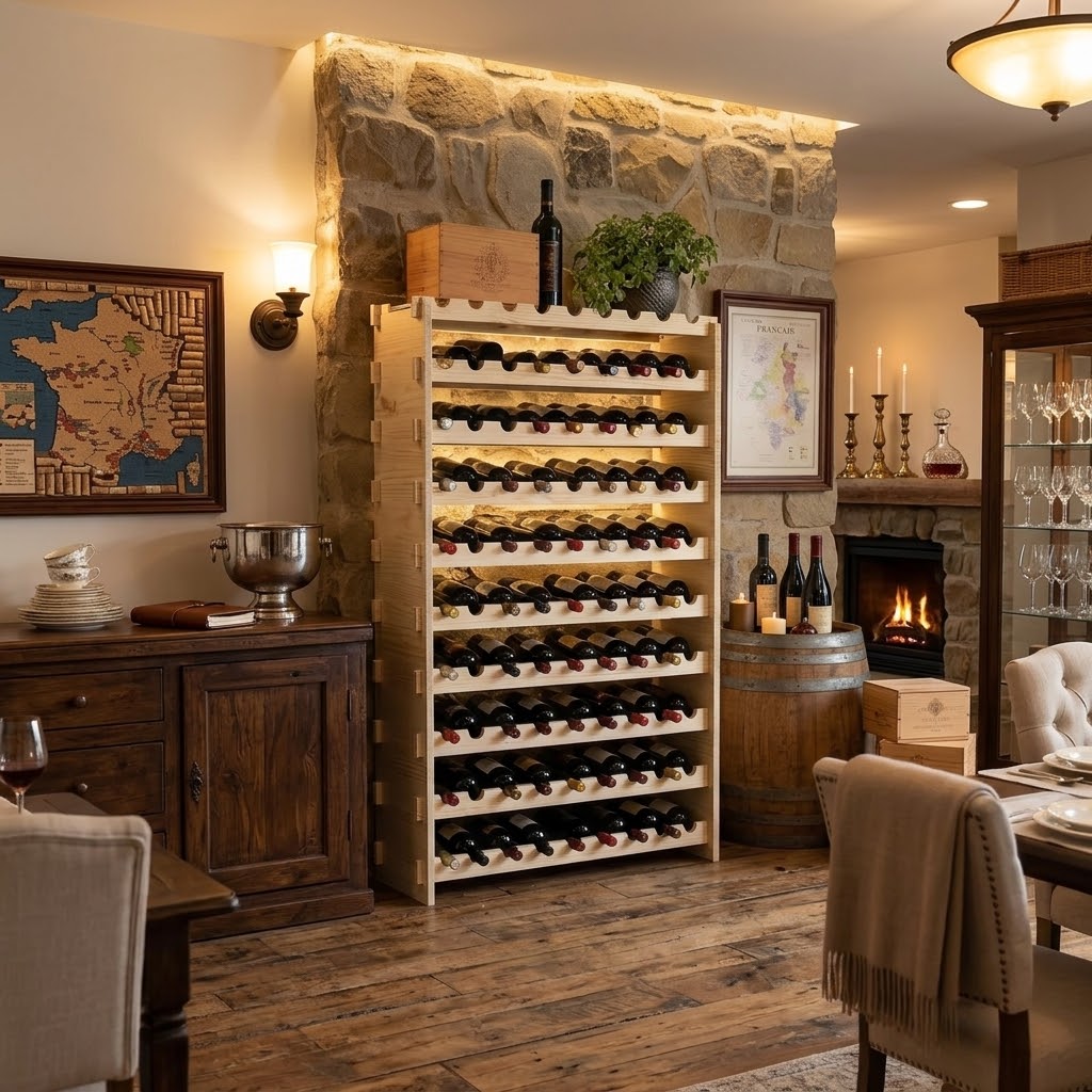 La Travée, casier modulaire en bois massif assemblé à tenons et mortaises - Cave & Comptoir