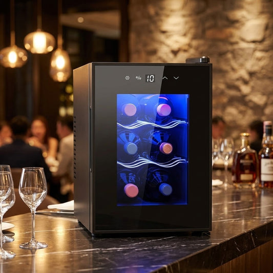 La Cave de Service, cave à vin réfrigérée avec porte vitrée et éclairage LED - Cave & Comptoir
