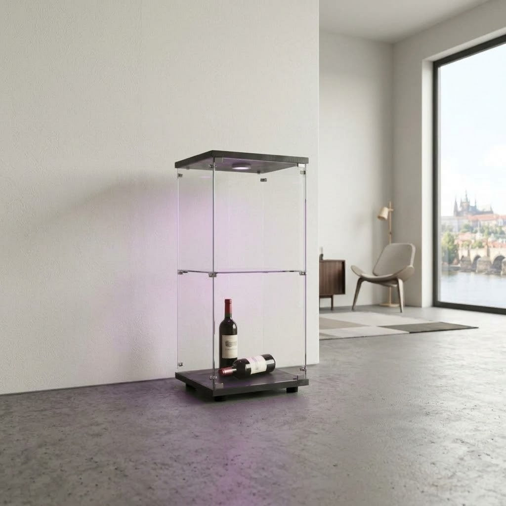Le Cabinet, vitrine deux niveaux pour bouteilles et verres, photo 2