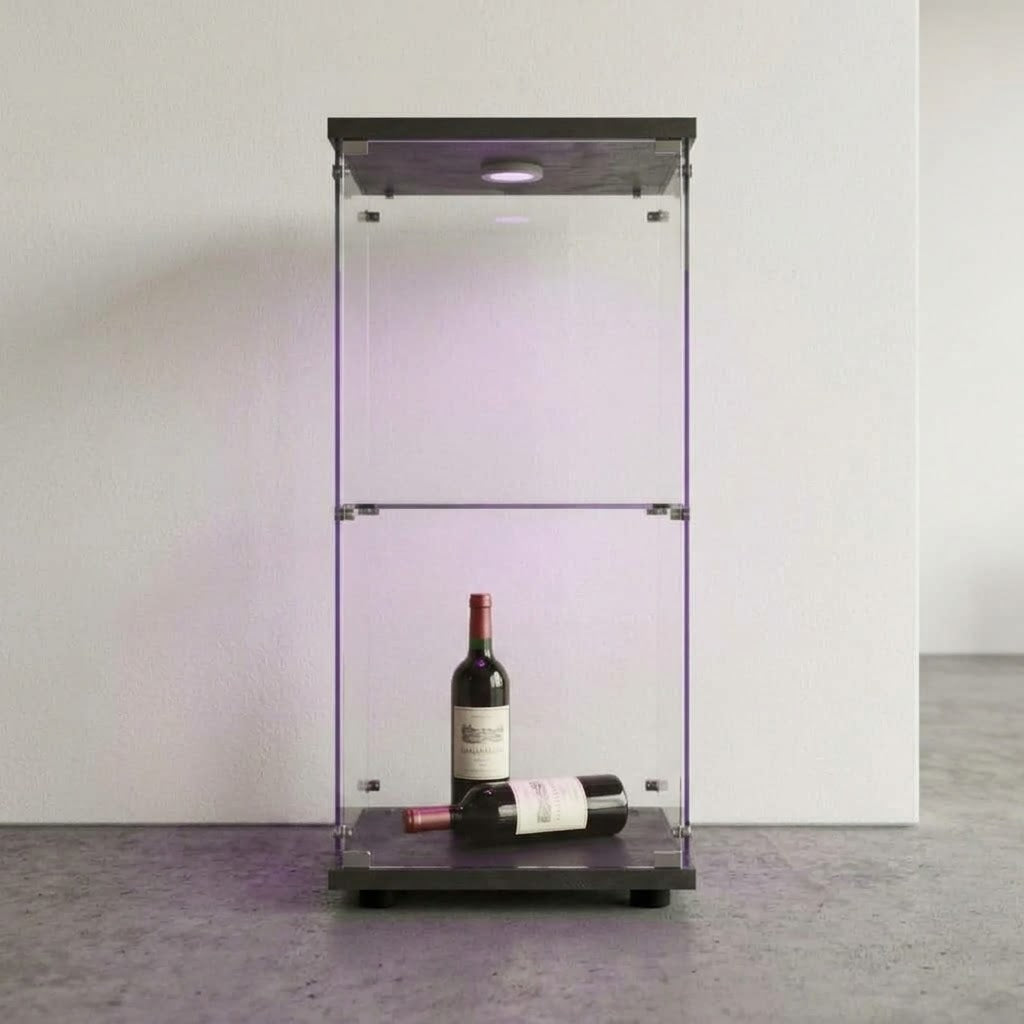 Le Cabinet, vitrine deux niveaux pour bouteilles et verres, photo 3