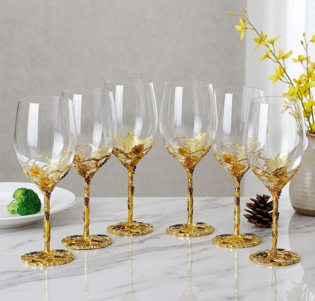 Le Verre Émaillé, verre à vin au pied doré, photo 3