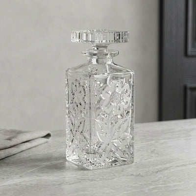 La Fleurie, carafe carrée à décor floral - Cave & Comptoir