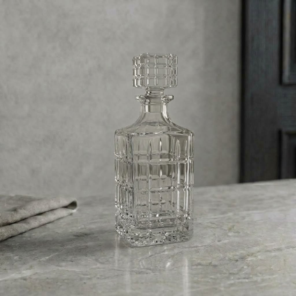 Le Damier, carafe carrée à taille quadrillée - Cave & Comptoir