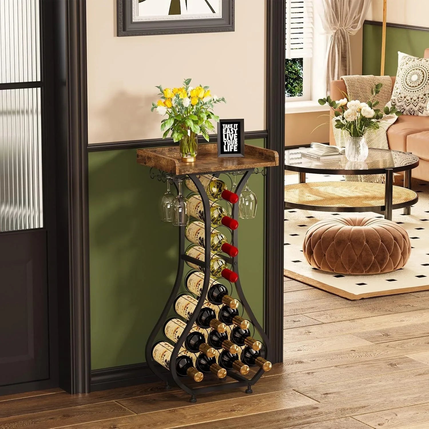 Le Guéridon du Sommelier, mini bar sur pied, présentation en situation