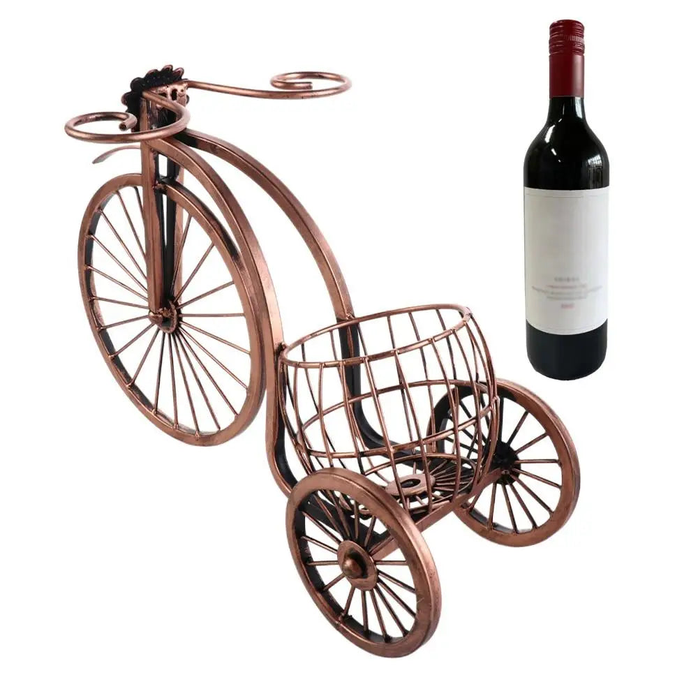 Le Tricycle Vendangeur, présentoir en métal rétro, vue de profil