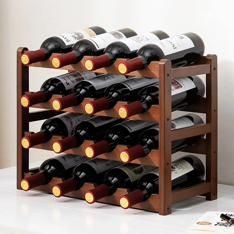 La Colonne du Sommelier, présentoir en bois brut, vue d'ensemble